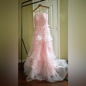 Elegant Pink Strapless Evening Gown #116